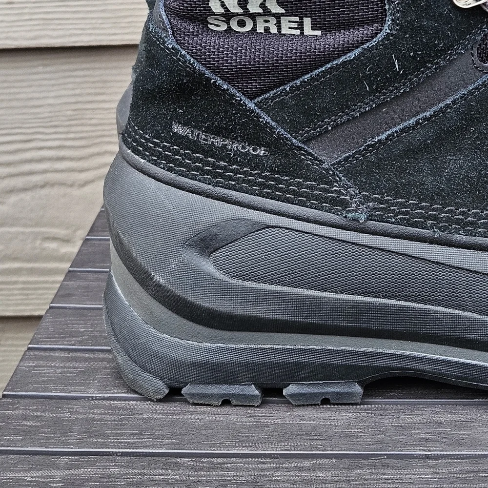 Sorel Men's Buxton Lace Up Waterproof Boots Black Quarry Snow Warm Size 10.5